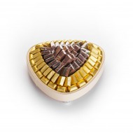 صينية شوكلت بيضاوي جلدي بيج