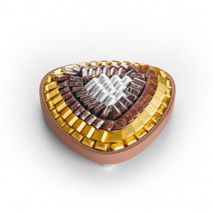 صينية شوكلت بيضاوي جلدي - بني