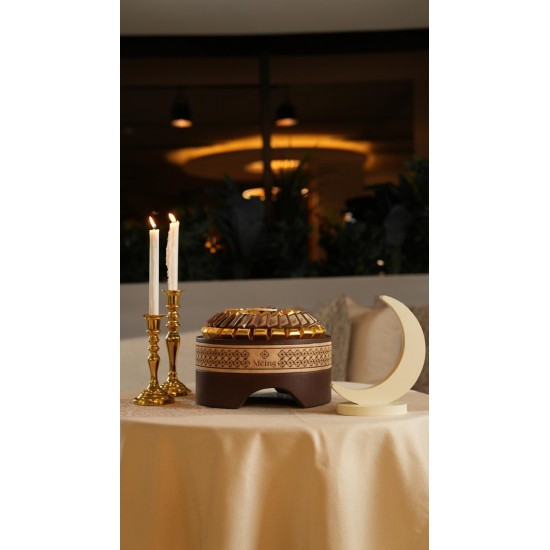 صينية خشبي شوكلت بلجيكي فاخر للعيد - بيج