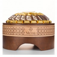 صينية خشبي شوكلت بلجيكي فاخر للعيد - بني