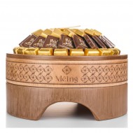 صينية خشبي شوكلت بلجيكي فاخر للعيد - بيج