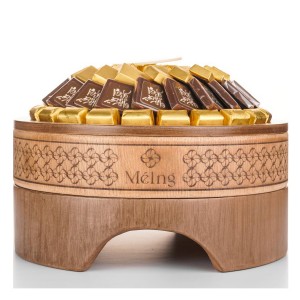 صينية خشبي شوكلت بلجيكي فاخر للعيد - بيج