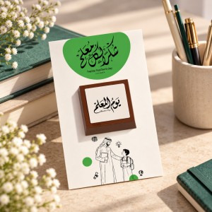 كرت توزيعات شوكولاتة الابيض - يوم المعلم