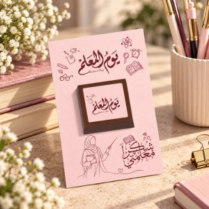 كرت توزيعات شوكولاتة بلجيكي - يوم معلمتي
