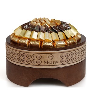 صينية خشبي شوكلت مغلف بني