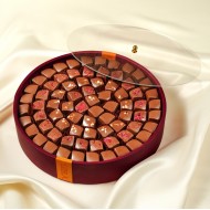 صينية شوكلت جلدي مكشوف دائري