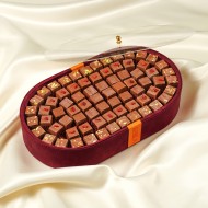 صينية شوكلت جلدي مكشوف مستطيل