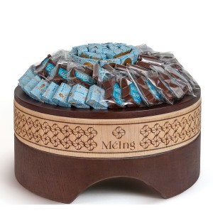 صينية شوكولاتة خشبي مواليد - ولد